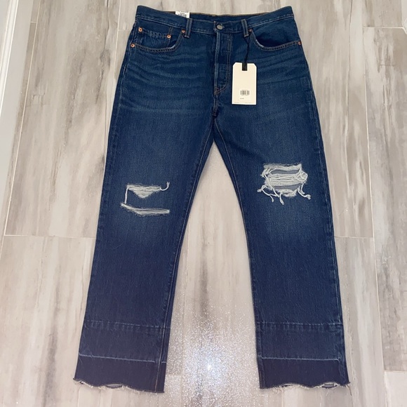 Levi’s Premium 501 Distress & Raw Hem (2018), Capital E, 32x28, NWT, $108 MSRP - Picture 9 of 13